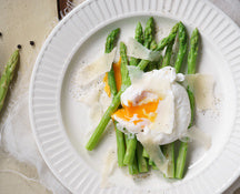 Pickled Asparagus with Poached Eggs