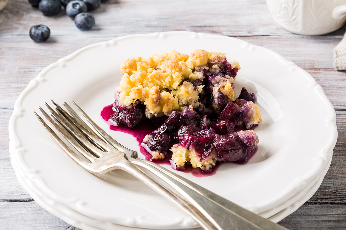 Blueberry Crisp with Meyer Lemon Glaze