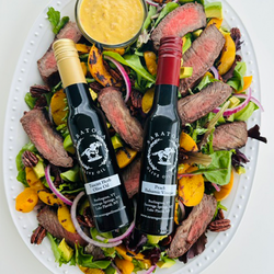 Grilled Steak and Peach Salad with a Homemade Peach Vinaigrette