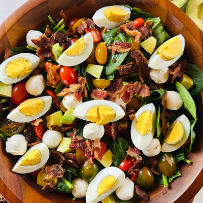 Bacon Spinach Salad with Maple Bourbon Vinaigrette