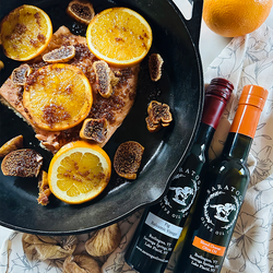 Blood Orange and Fig Balsamic Glazed Skillet Salmon