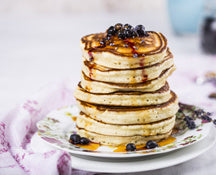Blueberry Pancakes with Balsamic Syrup