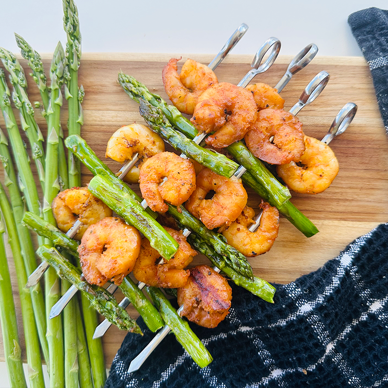 Chipotle Shrimp and Asparagus Kabobs