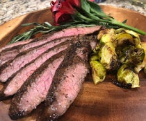 Grilled Flank Steak with Roasted Brussel Sprouts
