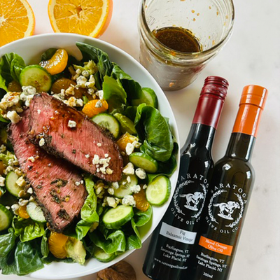 Green Winter Salad with Pistachio-Encrusted Prime Rib