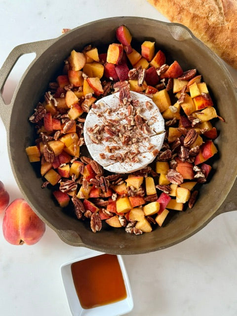 Easy Baked Brie with Peaches