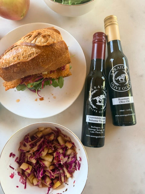 Chicken Cutlet Sandwich with Apple & Red Cabbage Slaw