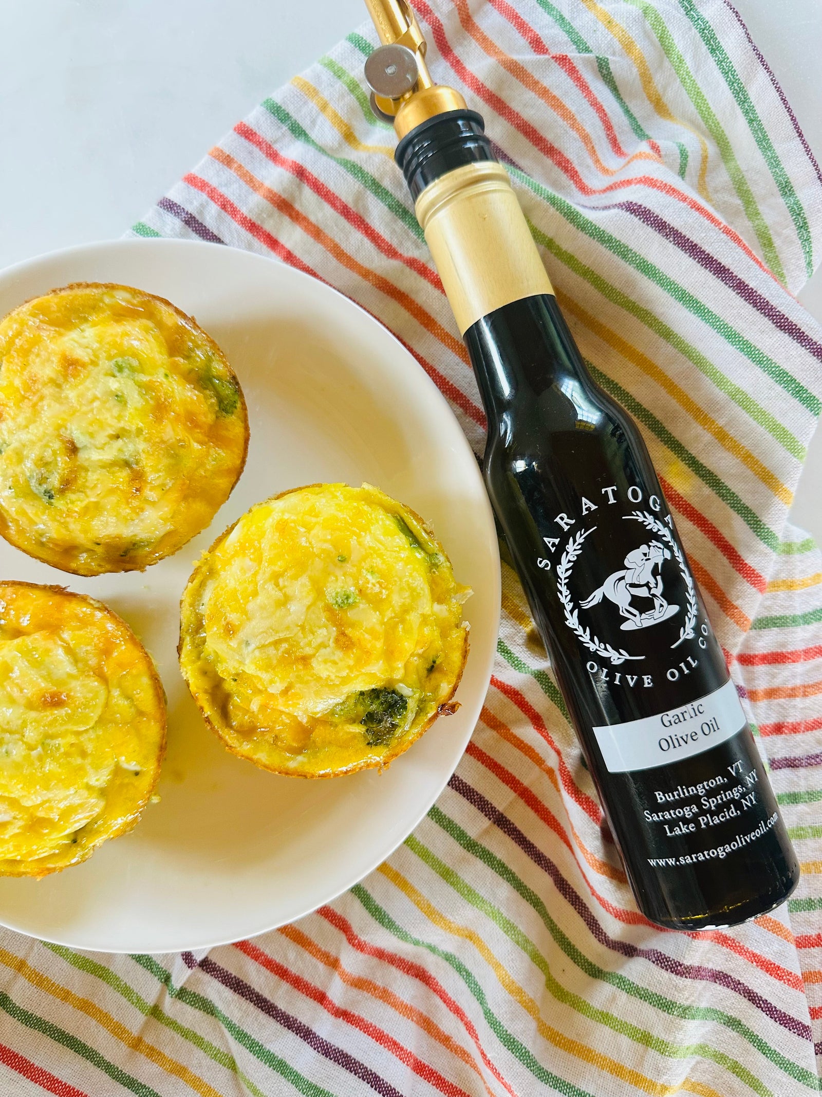 Broccoli, Onion and Mozzarella Egg Bites