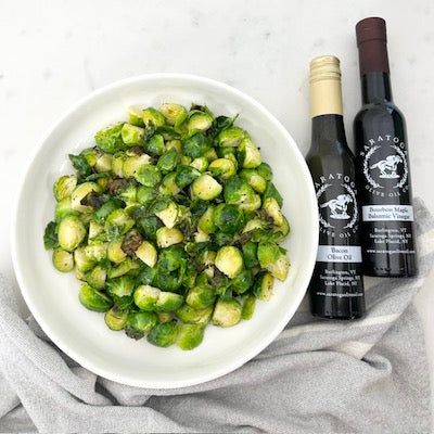 Roasted Maple Bourbon Brussel Sprouts