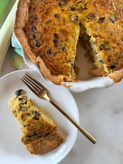 Spring-ish Quiche with Mushrooms and Leeks