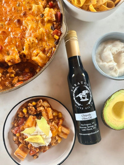 Chicken Enchilada Pasta Skillet
