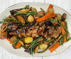 Balsamic Glazed Pork Tenderloin & Rosemary Vegetables