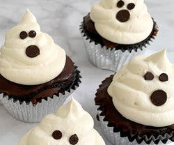 Spooky Ghost Chocolate Cupcakes