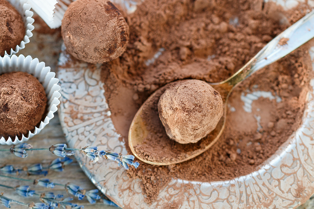 Chocolate Truffles with Lavender Balsamic