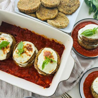 Crispy/Air fryer Eggplant Parm Stacks