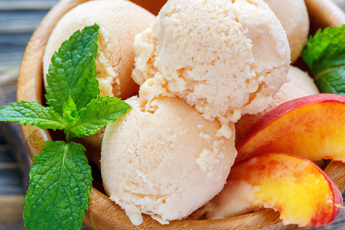 Ice Cream with Peach Balsamic