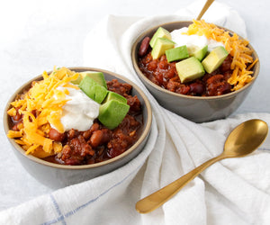 Saratoga Chili in two bowls with spoons