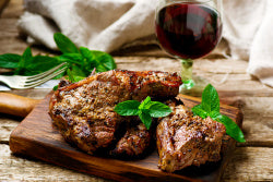 Lamb Chops with Cherries and Mint Sauce
