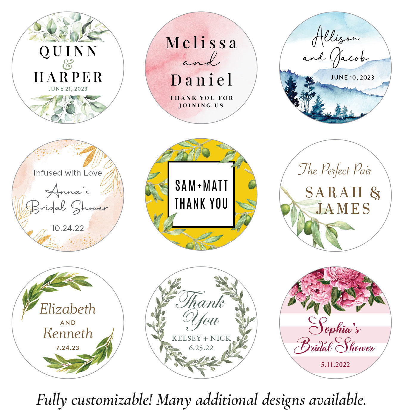 Thank You Wedding Reception Stickers, Custom Wedding Favor Labels, Custom  Wedding Party Stickers, Wedding Invitation Stickers, Bridal Shower