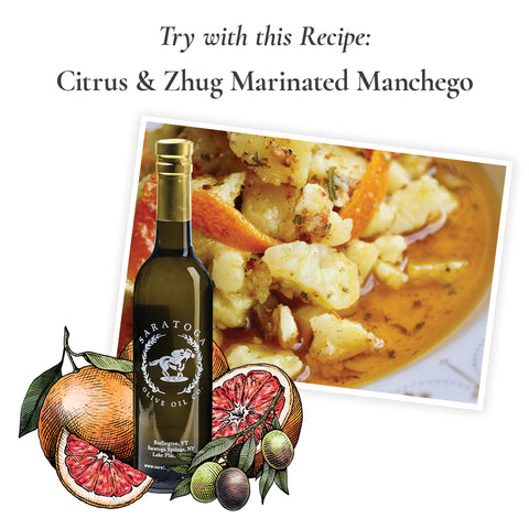 blood orange olive oil recipe suggestion citrus and zhug marinated manchego