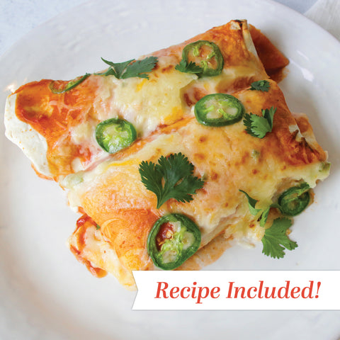 Loaded Chicken Enchiladas Recipe included using the Cantina Collection