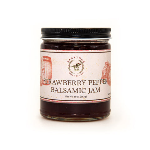 strawberry pepper balsamic jam jar front view