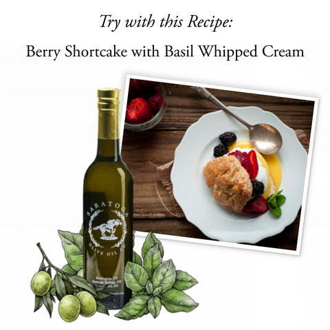 basil shortcake with basil whipped cream recipe with basil olive oil