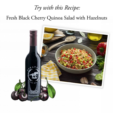 black cherry balsamic vinegar recipe suggestion fresh black cherry quinoa salad with hazelnuts