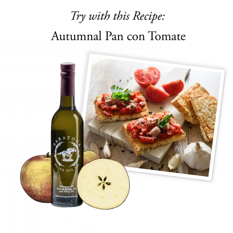 gravenstein apple balsamic vinegar recipe suggestion autumnal pan con tomate