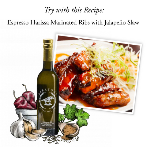 espresso harissa marinated rips with jalapeno slaw recipe with harissa olive oil