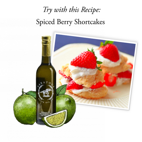 spiced berry shortcakes recipe with persian lime olive oil