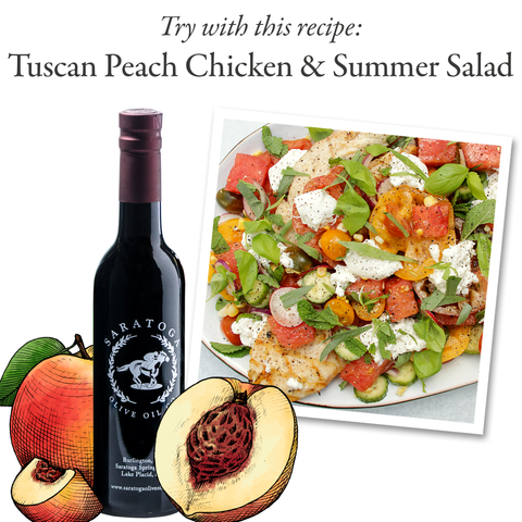 Peach Balsamic Vinegar recipe suggestion Tuscan Peach Chicken and Summer Salad