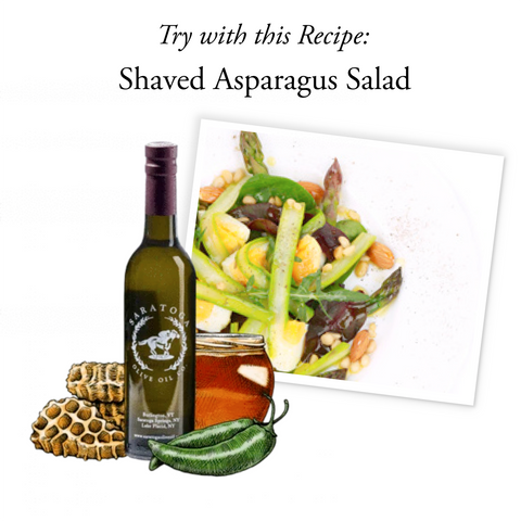 serrano honey vinegar recipe suggestion shaved asparagus salad