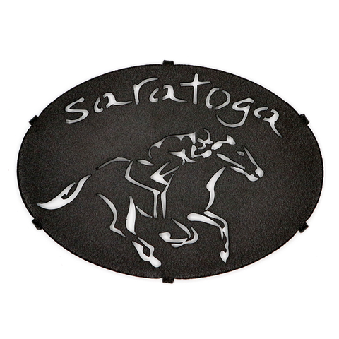 Black Saratoga Trivet with race horse