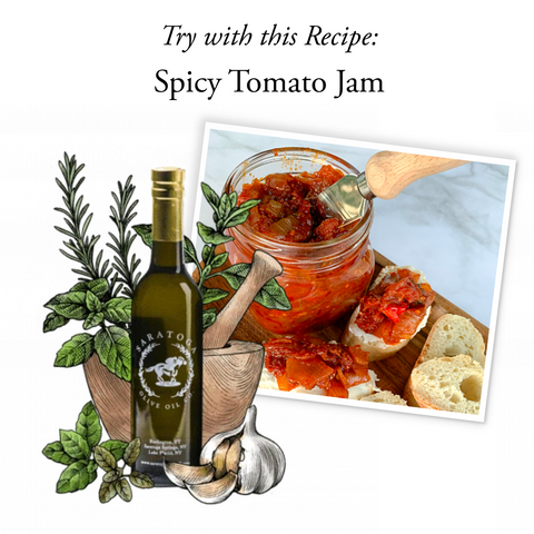 tomato jam recipe with tuscan herb olive oil