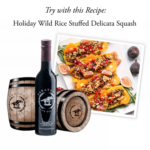 vermont balsamic vinegar recipe suggestion holiday wild rice stuffed delicata squash
